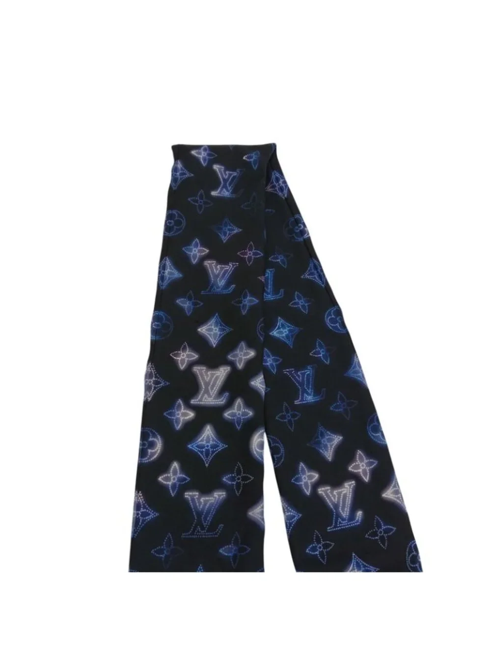 Louis Vuitton Monogram Manahi Bandeau Scarf Black Silk